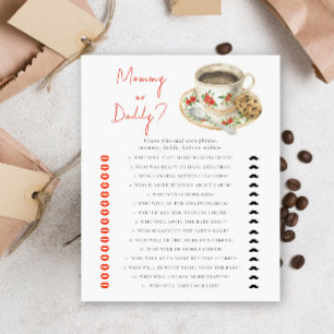 Baby shower café - jeu maman ou papa