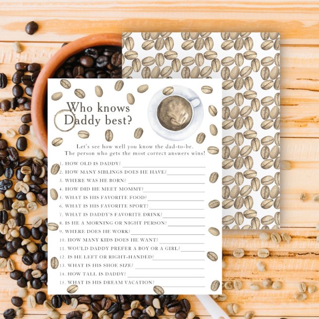 Baby shower café - Jeu Qui connaît le mieux papa (Créateur téléchargé)