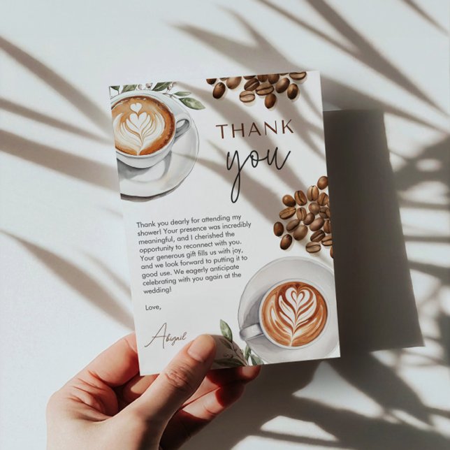 Baby Shower Café - L'amour est dans l'air Merci (Coffee Bridal Shower - Love is Brewing Thank You)