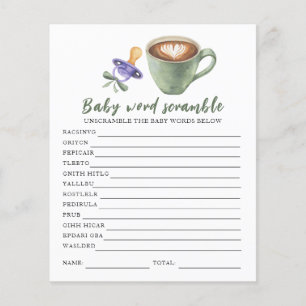 Baby shower café - Mots mêlés pour bébé