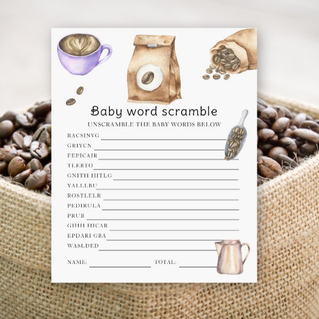 Baby shower café - Mots mêlés pour bébé (Créateur téléchargé)
