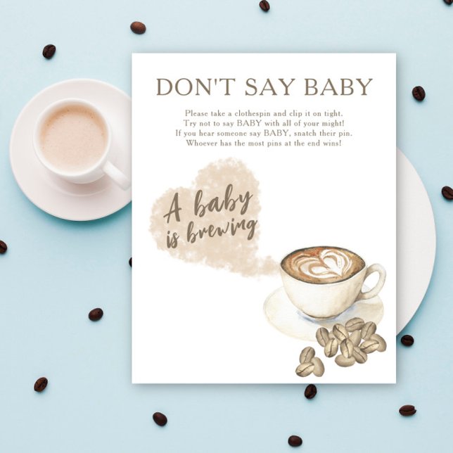 Baby shower café - Ne pas dire Poster bébé (Créateur téléchargé)