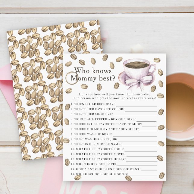 Baby shower café - Qui connaît le mieux maman (Créateur téléchargé)