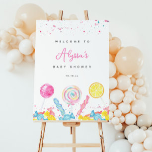 Baby shower Candy Sweet Shop Affiche de bienvenue