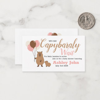 Baby shower Capybara honorant l'invitation | carte