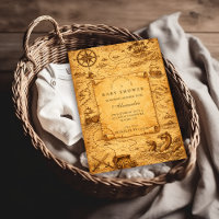 Baby Shower Carte au Trésor Pirate Vintage