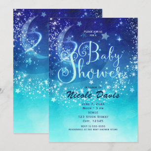 Baby shower Céleste Lune Éclairer Sky Invitations