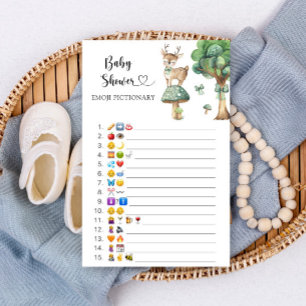 Baby shower cerf - jeu de pictionnaire emoji