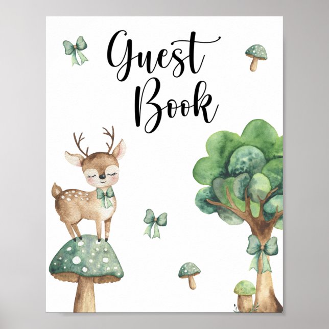 Baby Shower Cerf - livre d'or (Devant)