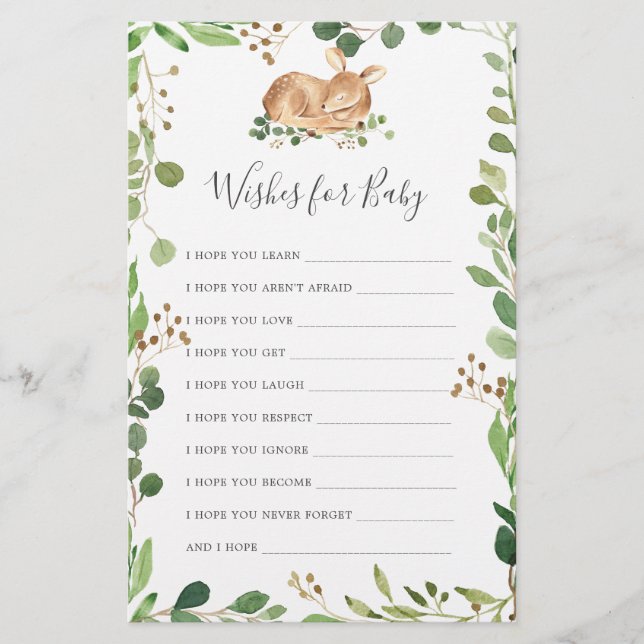 Baby shower Cerf Voeux Pour Bébé (Devant)