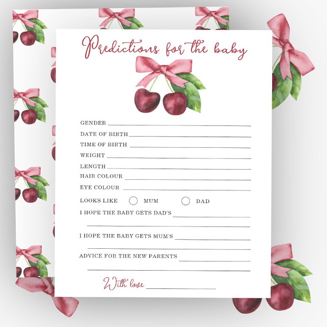 Baby shower cerise - prédictions et conseils bébé (Créateur téléchargé)