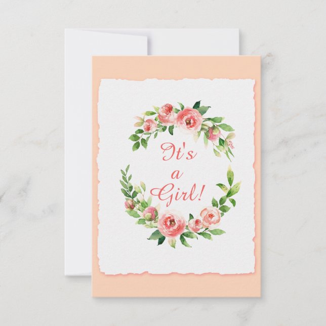 Baby shower C'est une fille rose Invitation carte  (Devant)