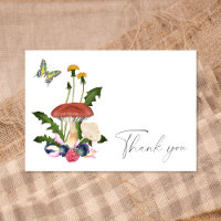 Baby shower champignon - Carte de remerciements