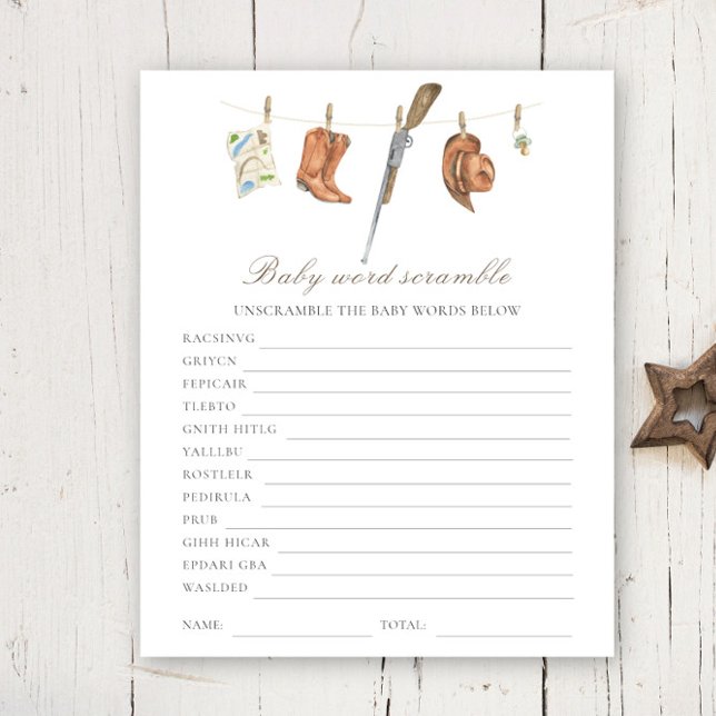 Baby shower chasseur - Mots mêlés de bébé (Créateur téléchargé)