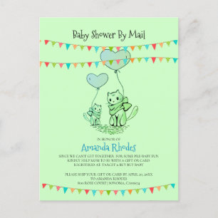 Baby shower Chat Et Kitten Invitation Par Courrier