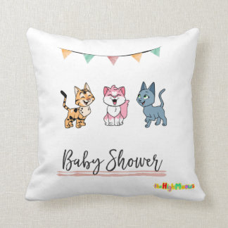 Baby shower - chatons lancer oreiller