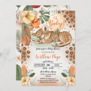 Baby shower Cheetah Invitation Safari bébé