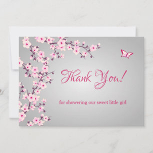 Baby shower Cherry Blossom   Carte de remerciement