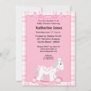 Baby shower Cheval Rose Cute Invitation