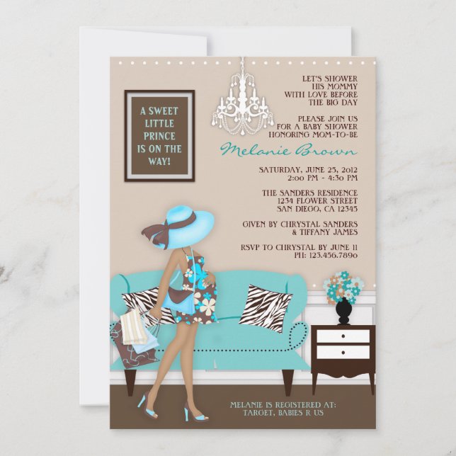 Baby shower Chic Modern Mom Invitation (Devant)