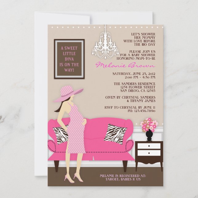 Baby shower Chic Modern Mom Invitation (Devant)