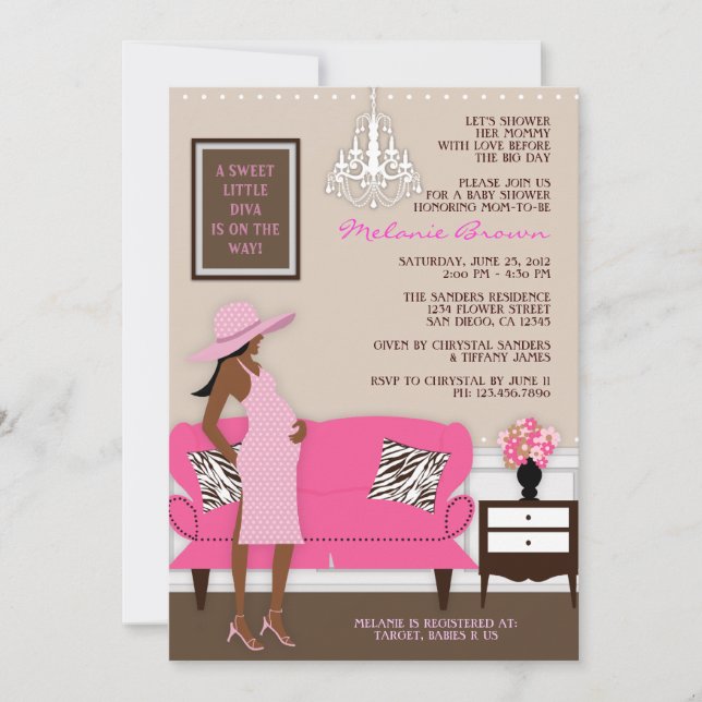 Baby shower Chic Modern Mom Invitation (Devant)