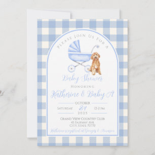Baby shower Chien Chien Chien En vichy Invitation