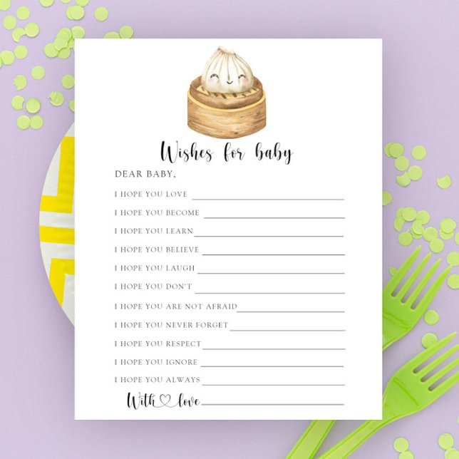 Baby shower chinois à benne Désirs pour bébé (Créateur téléchargé)