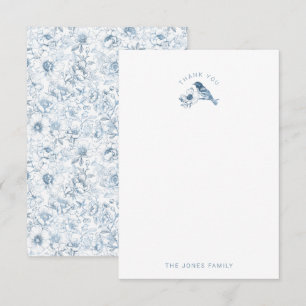 Baby shower Chinoiserie Carte de remerciements Ble
