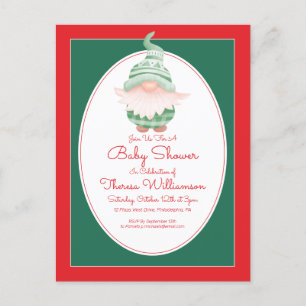 Baby shower   Christmas Gnome Invitation