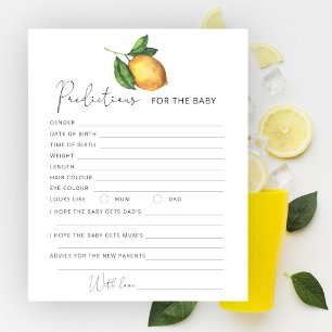 Baby shower citron prédictions pour bébé