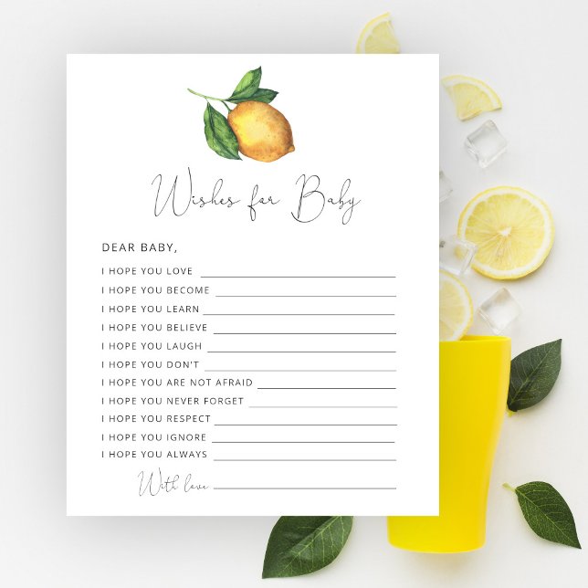 Baby shower citron souhaits pour bébé (Créateur téléchargé)