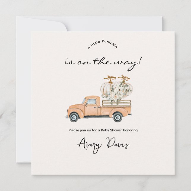 Baby shower Citrouille Automne Personnalisé (Devant)