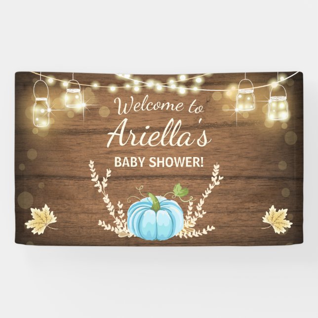 Baby shower citrouille Bannière de fond Automne Au (Horizontal)