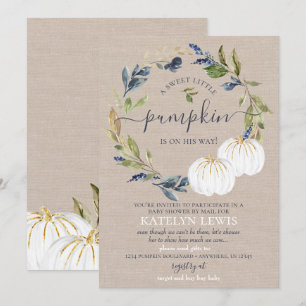 Baby shower Citrouille blanc par invitation par co
