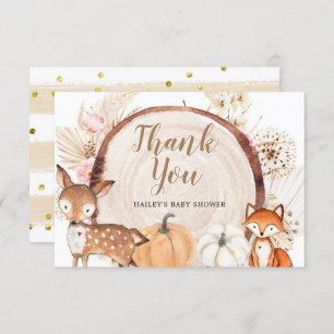 Baby shower Citrouille Boho Woodland Carte de reme