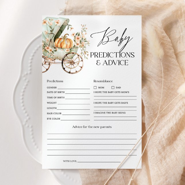 Baby shower Citrouille de prédictions et conseils  (Créateur téléchargé)