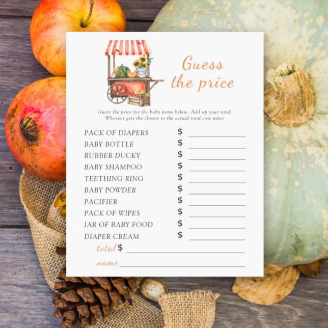 baby shower citrouille - Devinez le prix Jeu (Créateur téléchargé)