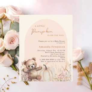 Baby shower citrouille fleuri arche teddy invitati