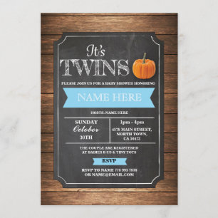 Baby shower Citrouille Invitation du Boy Twins Par