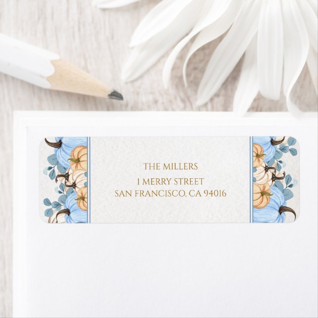 baby shower citrouille retour Adresse Étiquette (En situation)