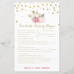 baby shower Citrouille rose et or