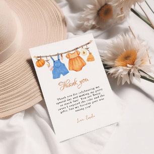 Baby shower citrouille Vêtements pour bébé Carte d