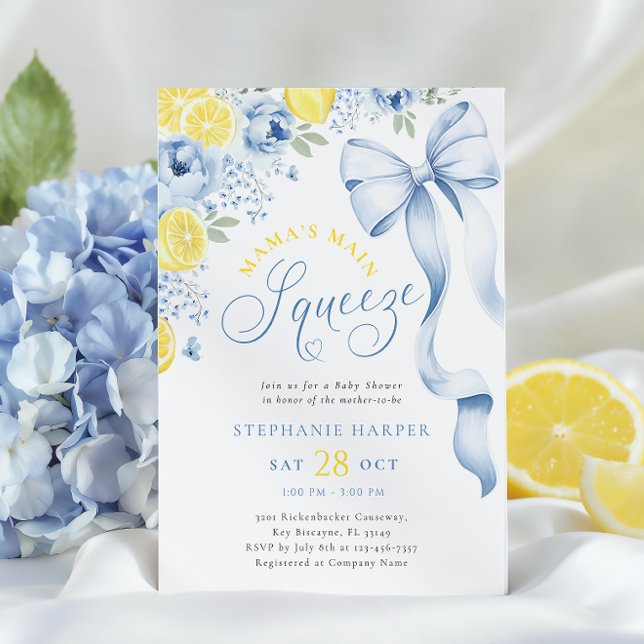Baby shower Citrus bleu Invitation (Créateur téléchargé)