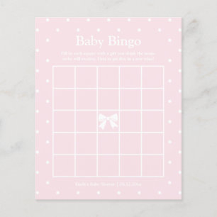 Baby shower classique Pois fille Jeu de Bingo