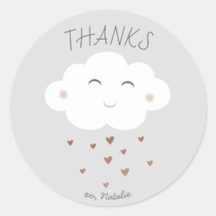 Baby shower Cloud mignon merci sticker