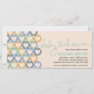 Baby shower Coeur Invitation Garçon