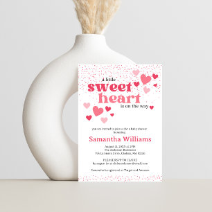 Baby shower Coeurs roses Invitation