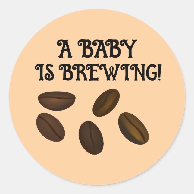 BABY SHOWER COFFEE BEANS STICKERS (Devant)