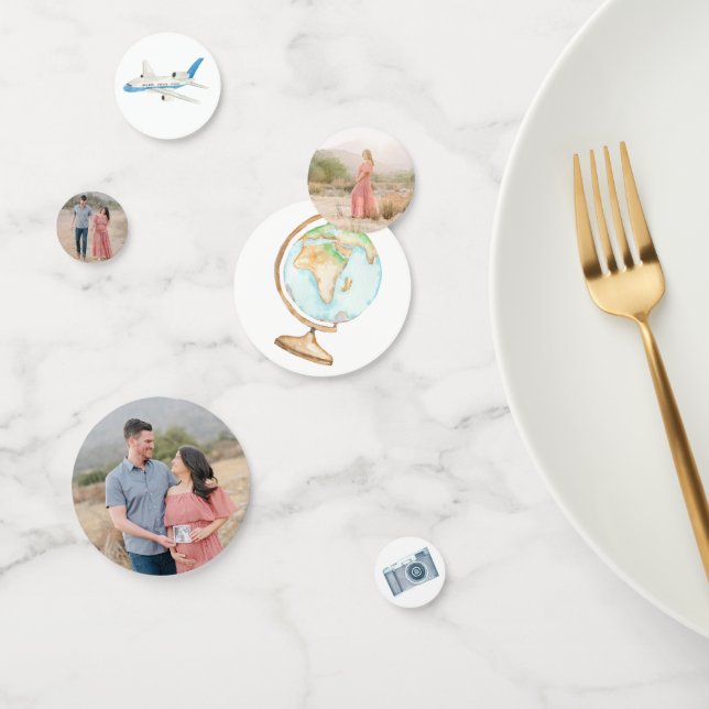 Baby shower Confetti World Travel Illustration (Groupe)